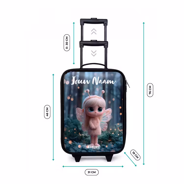 Kinderkoffer met naam - Zwart - Fairy - Bos - Glitters — 6
