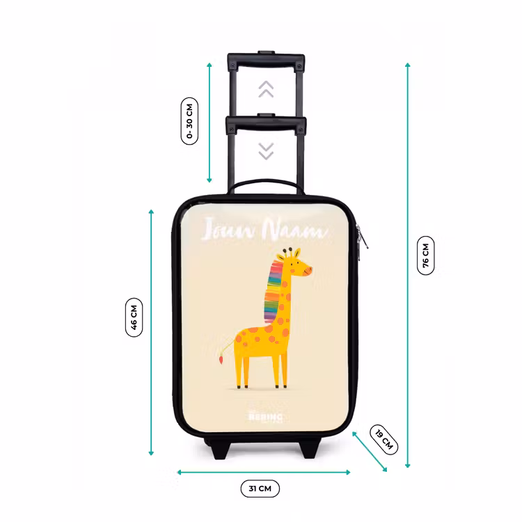 Kinderkoffer met naam - Zwart - Giraffe - Dier - Kleurrijk — 6