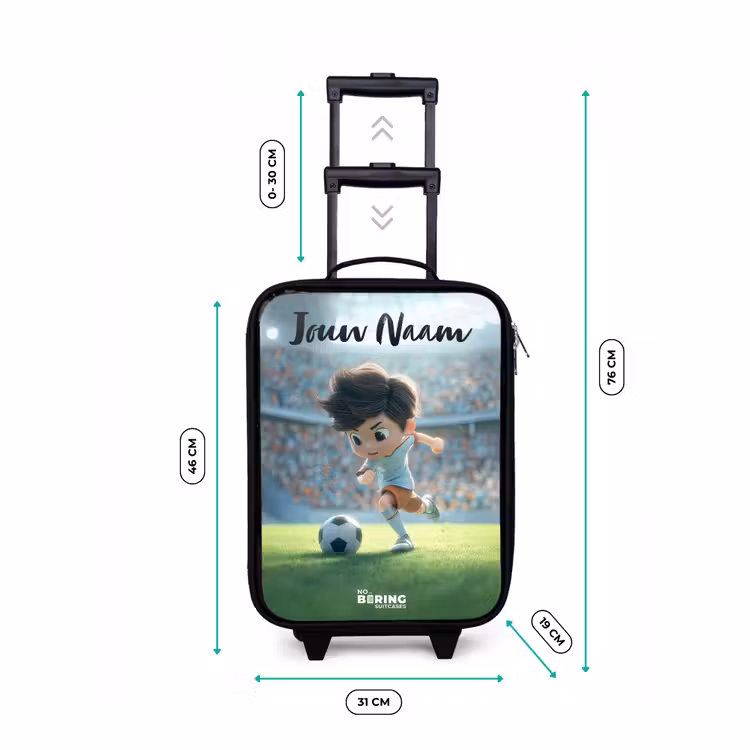 Kinderkoffer met naam - Zwart - Jongen - Stadion - Voetbal - Zonlicht — 6