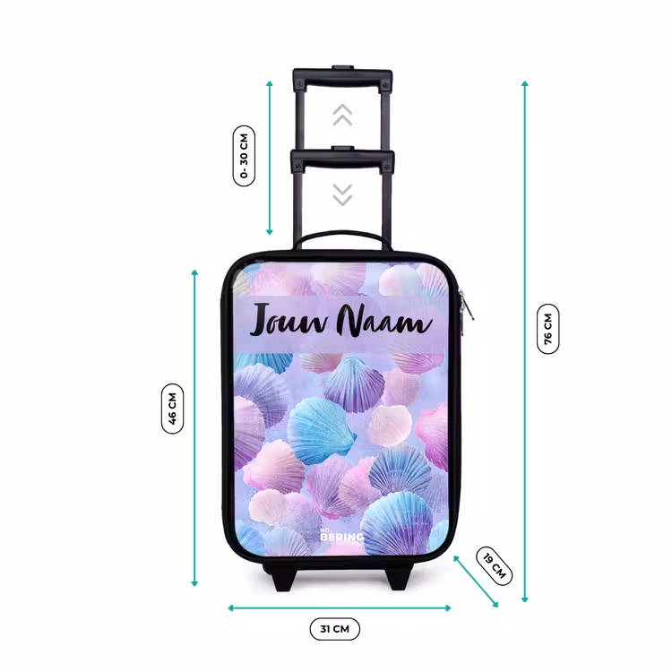 Kinderkoffer met naam - Zwart - Schelpen - Paars - Blauw - Patroon — 6
