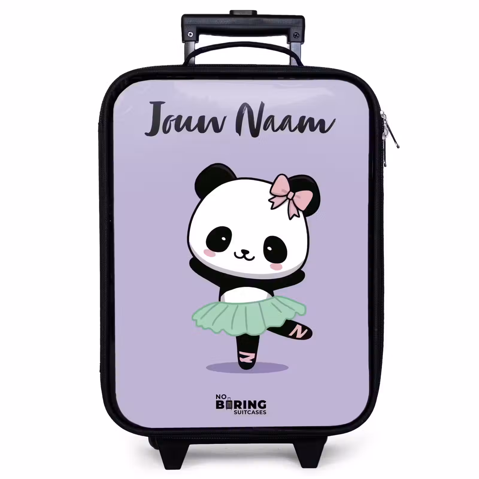 Kinderkoffer met naam - Zwart - Kawai - Ballet - Panda — 1