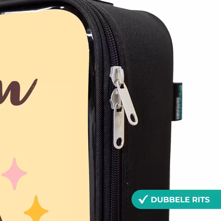Kinderkoffer met naam - Zwart - Kawai - Pinguin - Rolschaatsen — 5