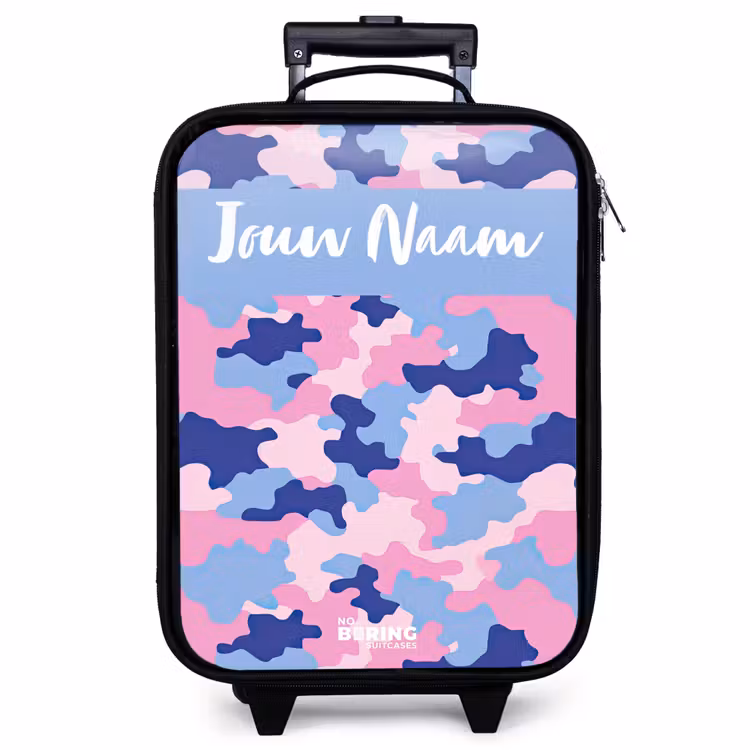 Kinderkoffer met naam - Zwart - Camouflage - Roze - Blauw — 1