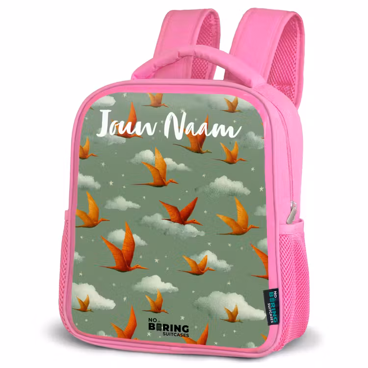 Kinderrugzak met naam - Roze - Patroon - Dino - Pterosaurussen — 6