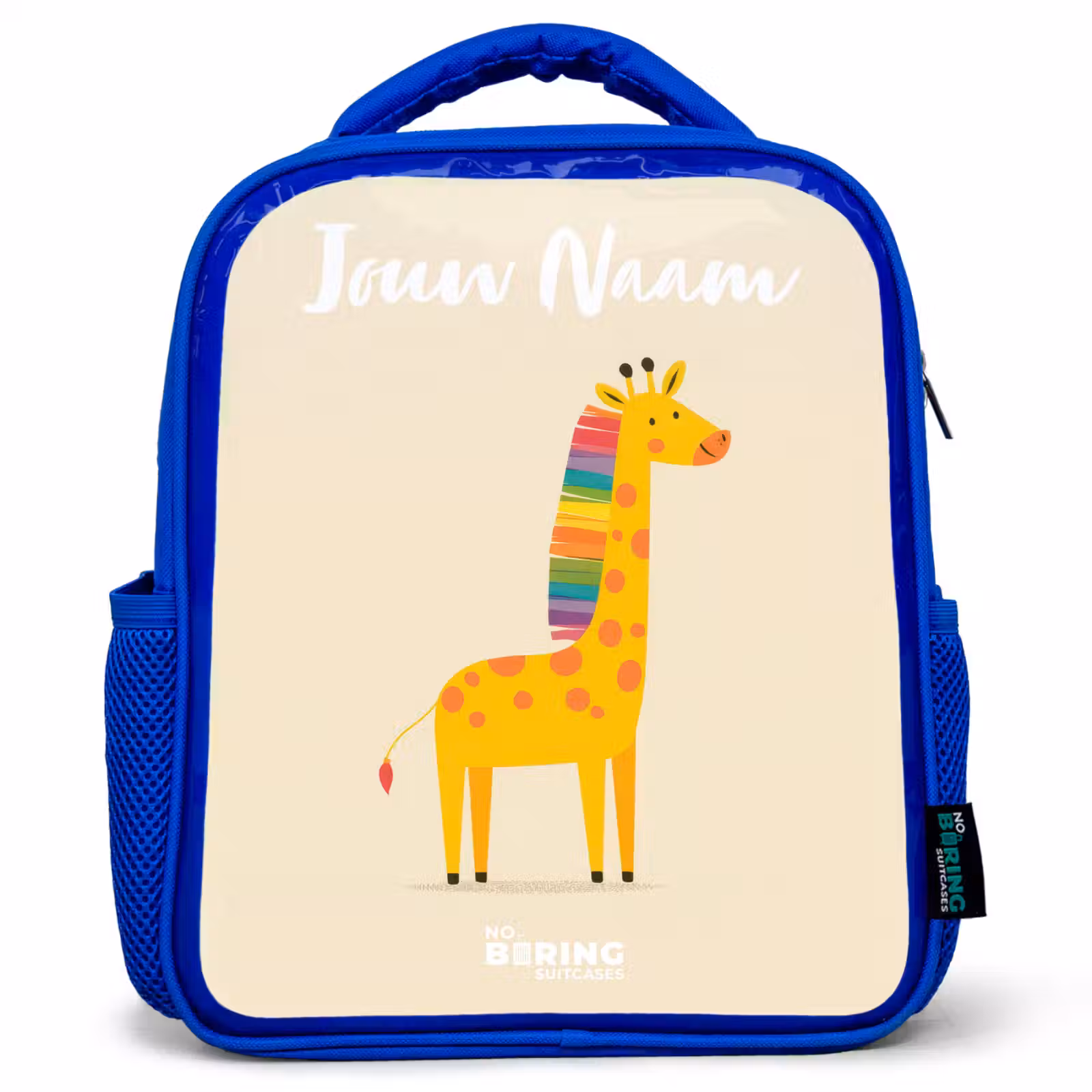Kinderrugzak - Blauw - Giraffe - Dier - Kleurrijk — 1