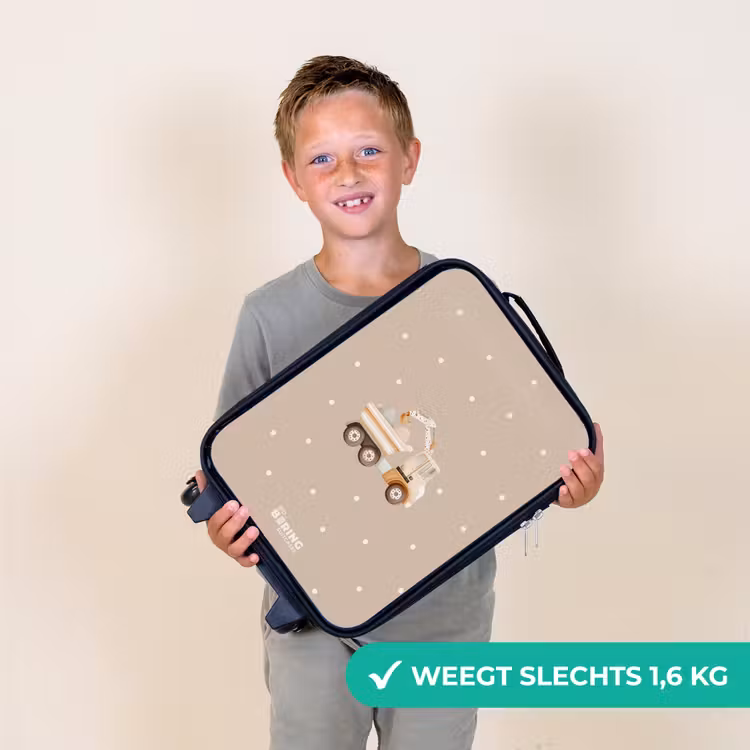 Kinderkoffer - Gele kiepwagen met stenen en stippenpatroon — 2