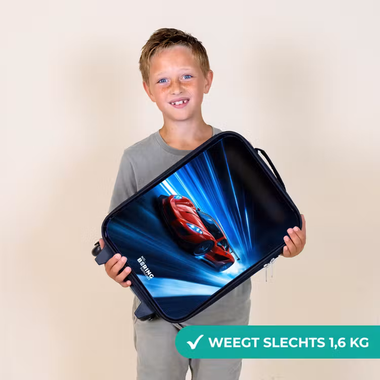 Kinderkoffer - Rode racewagen in digitale snelheidswereld — 2