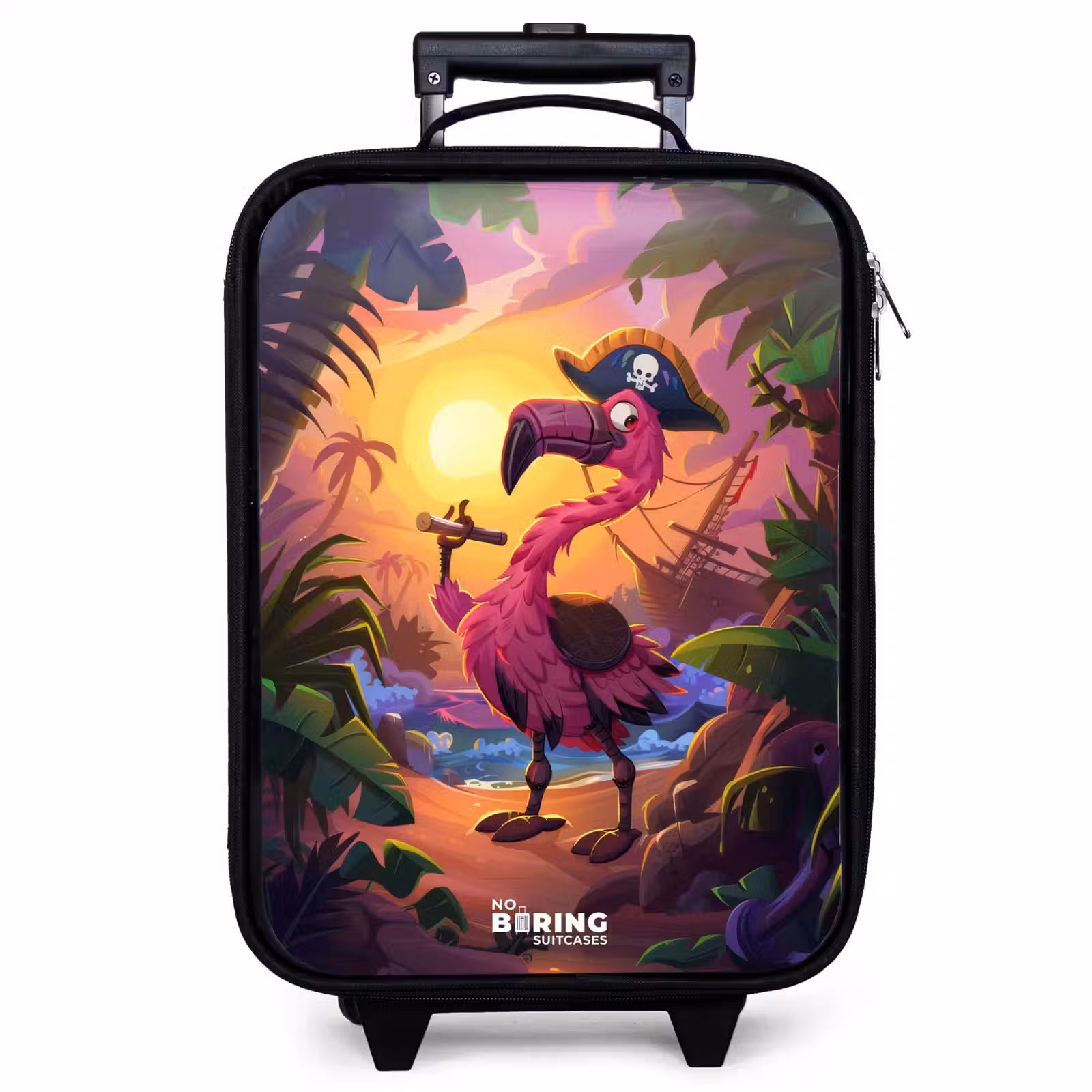 Kinderkoffer - Piraten flamingo op een tropisch pad — 1