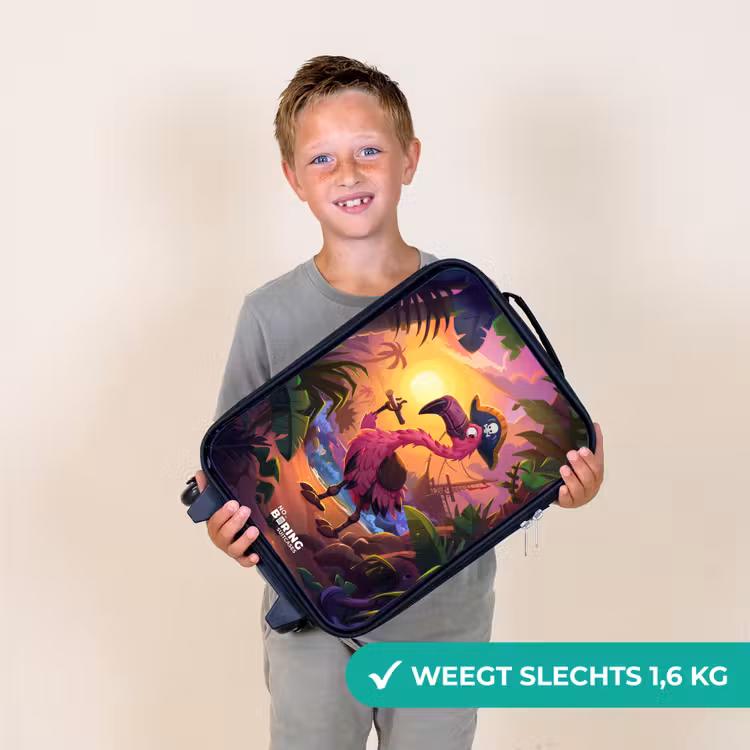 Kinderkoffer - Piraten flamingo op een tropisch pad — 2