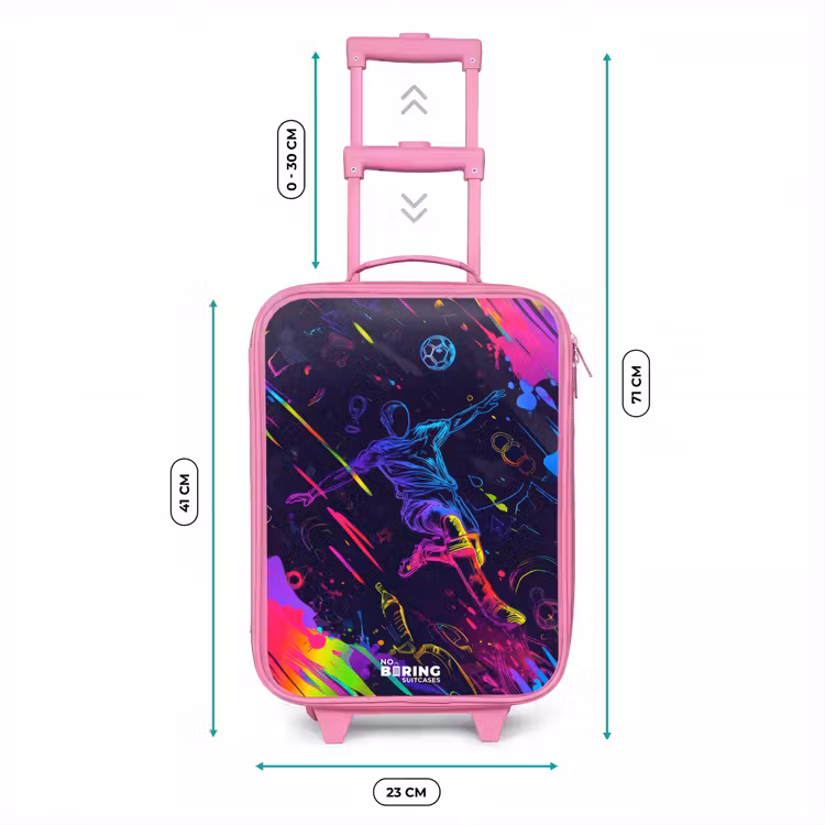 Kinderkoffer - Roze - Neon actievolle voetbalspeler — 6
