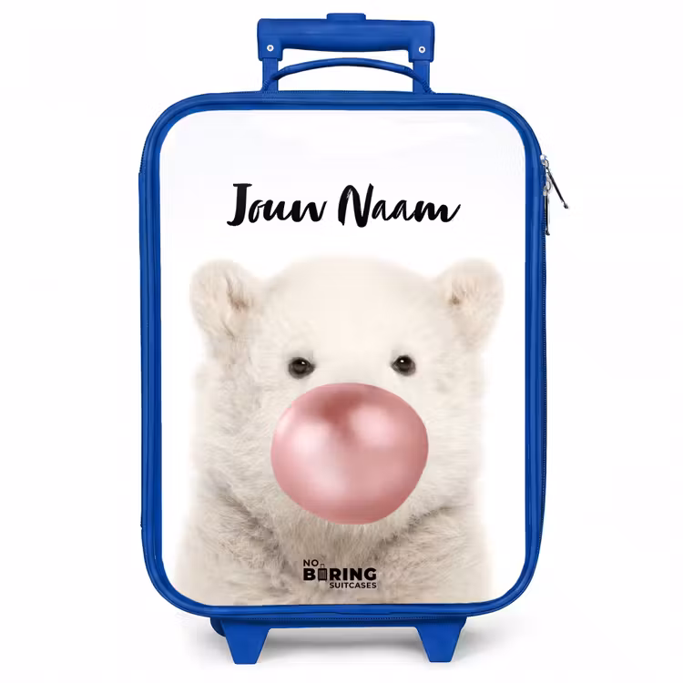 Kinderkoffer met naam - Blauw - Bubblegum beer — 1