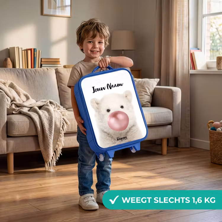 Kinderkoffer met naam - Blauw - Bubblegum beer — 2