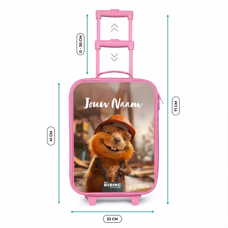 Kinderkoffer met naam - Roze - Bertus Bouwbever — 6