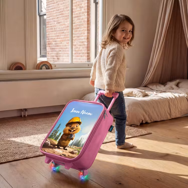 Kinderkoffer met naam - Roze - Billy Bouwhelm — 3