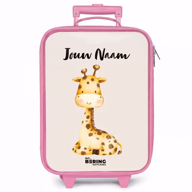 Kinderkoffer met naam - Roze - Gigi Giraffe — 1