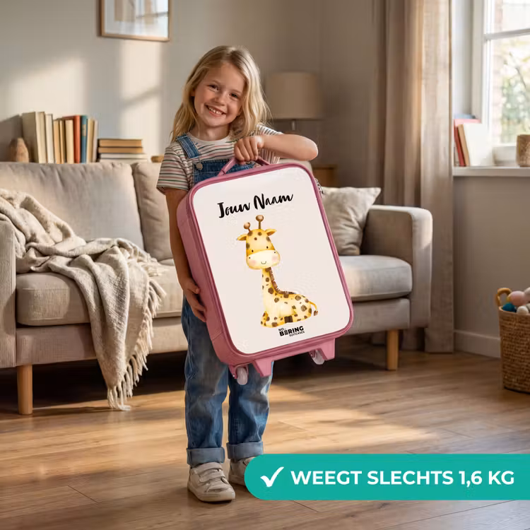 Kinderkoffer met naam - Roze - Gigi Giraffe — 2
