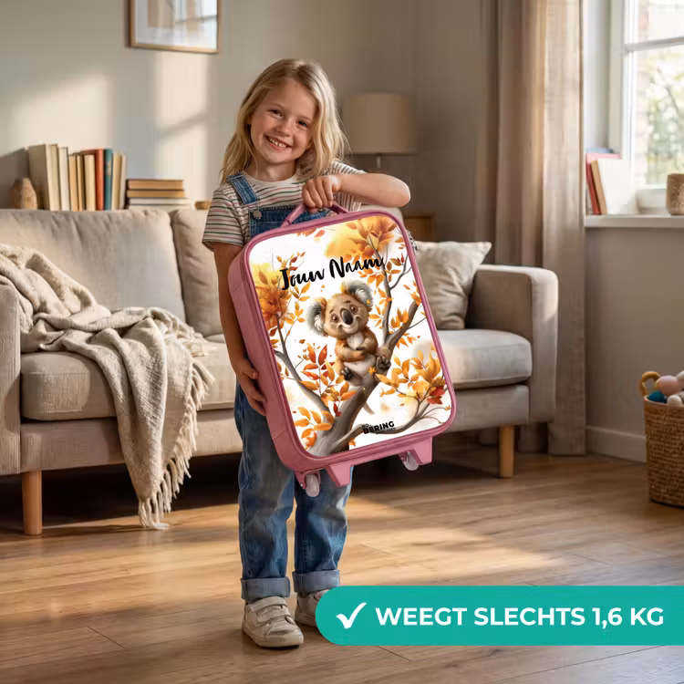 Kinderkoffer met naam - Roze - Kenny koala — 2