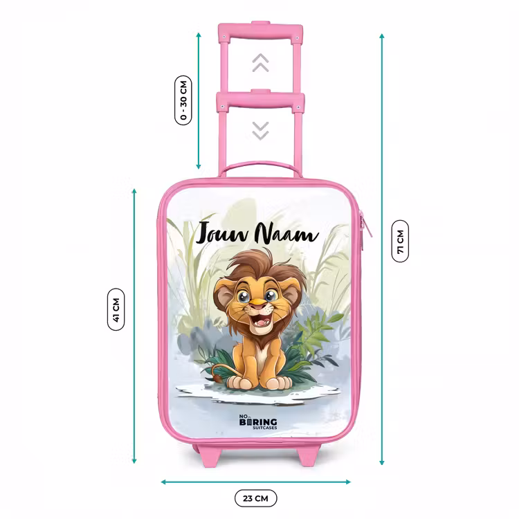 Kinderkoffer met naam - Roze - Lenny leeuwtje — 6