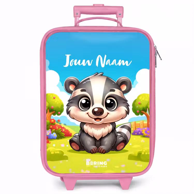 Kinderkoffer met naam - Roze - Willy Wipstaart — 1
