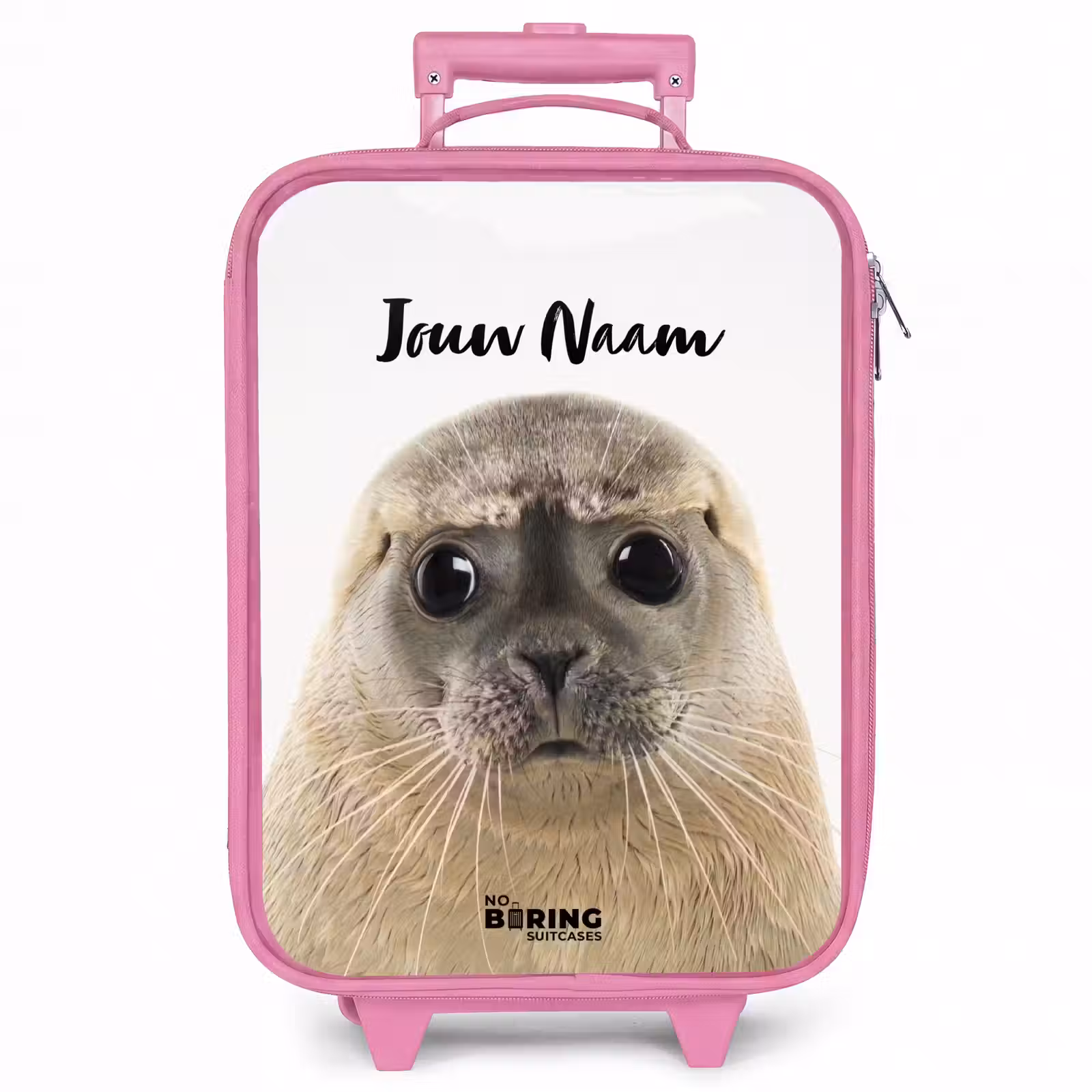 Kinderkoffer met naam - Roze - Zyon Zeehond — 1