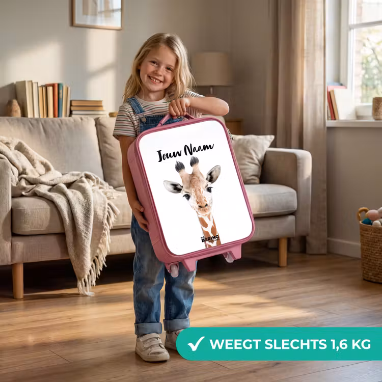 Kinderkoffer met naam - Roze - Gerrie Giraffe — 2