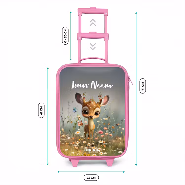 Kinderkoffer met naam - Roze - Valerie veldhertje — 6