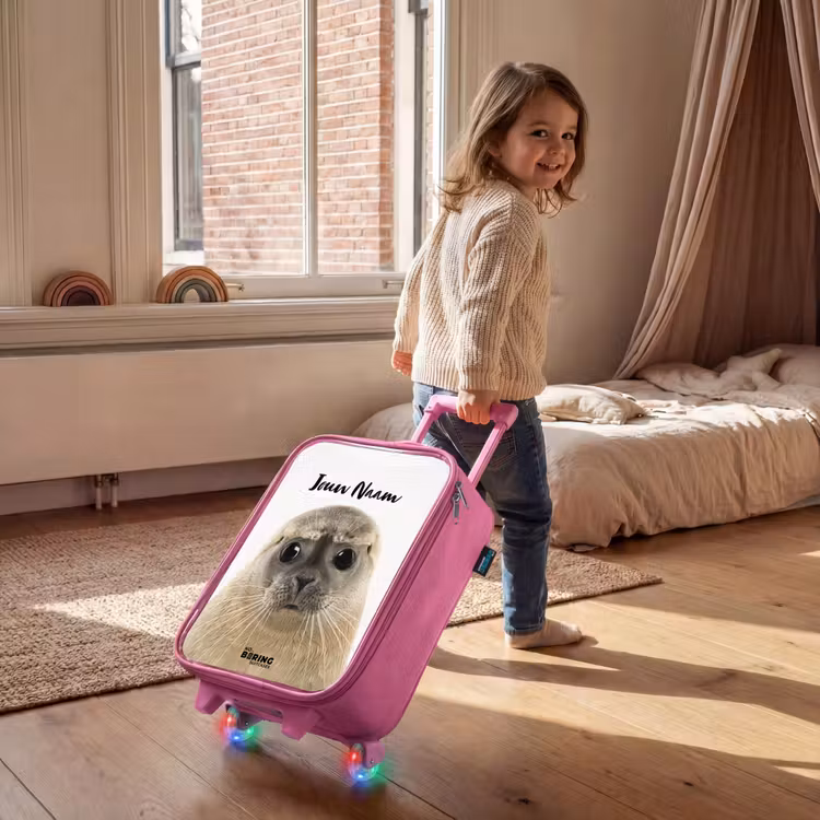 Kinderkoffer met naam - Roze - Zyon Zeehond — 3