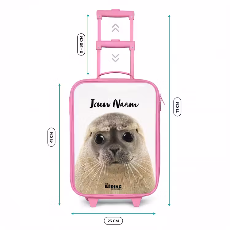 Kinderkoffer met naam - Roze - Zyon Zeehond — 6