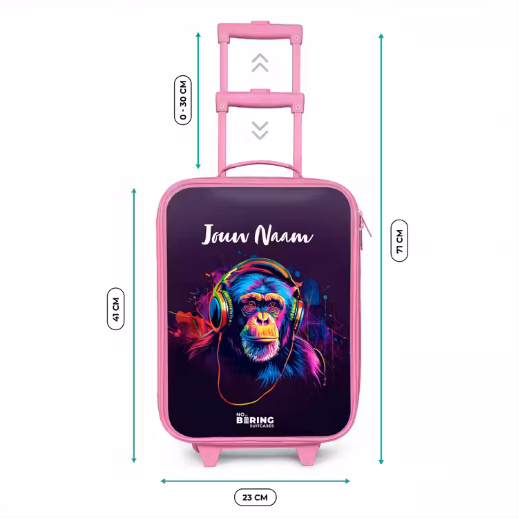 Kinderkoffer met naam - Roze - Baviaan Beats — 6