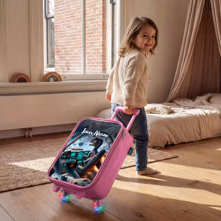 Kinderkoffer met naam - Roze - Astrodino — 3