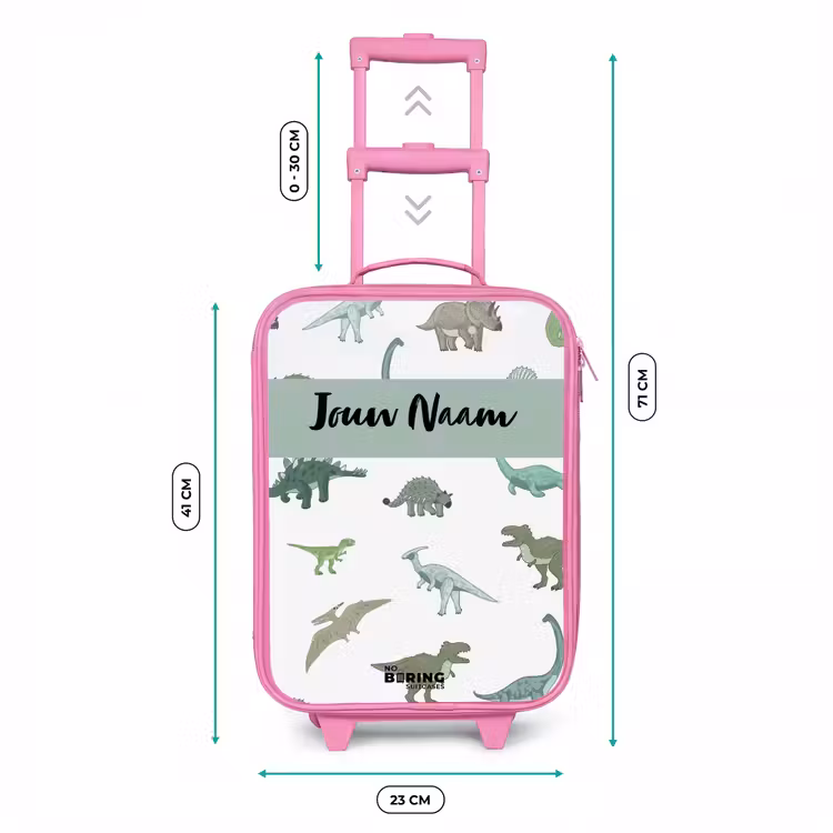 Kinderkoffer met naam - Roze - Dino Dynastie — 6