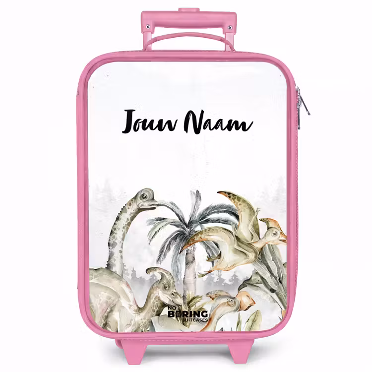 Kinderkoffer met naam - Roze - Dino Jungle — 1