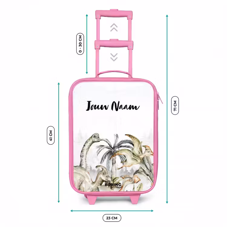 Kinderkoffer met naam - Roze - Dino Jungle — 6