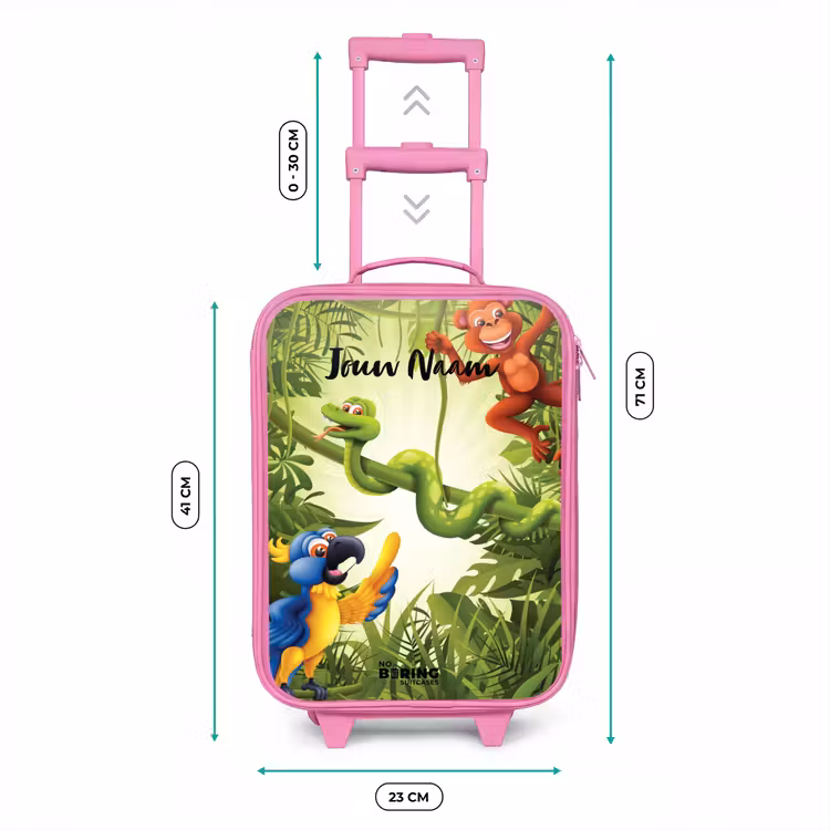 Kinderkoffer met naam - Roze - Jolige jungle — 6