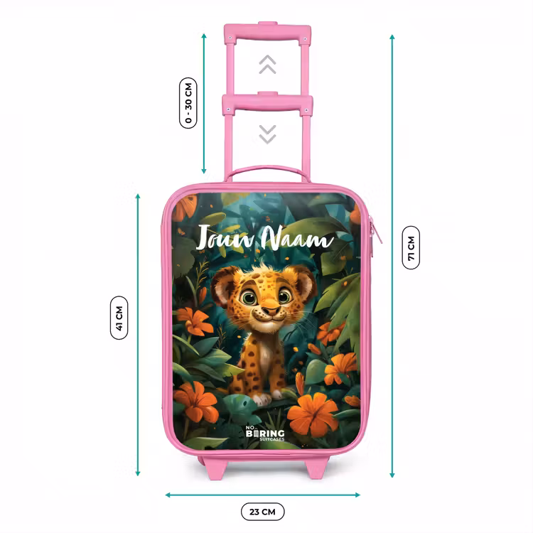 Kinderkoffer met naam - Roze - Liam luipaardje — 6