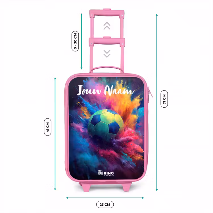 Kinderkoffer met naam - Roze - Neon - Bal - Kleurrijk — 6