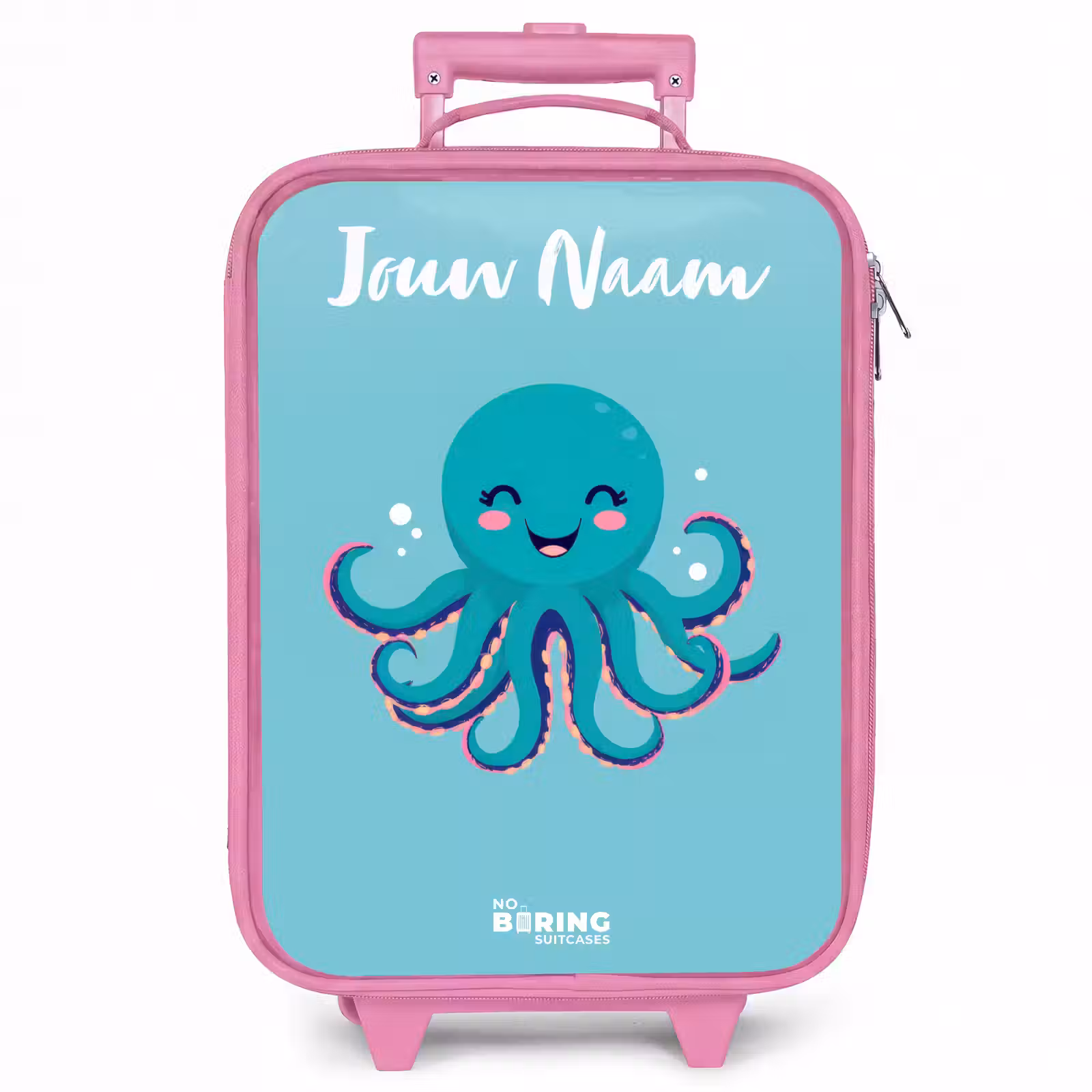 Kinderkoffer met naam - Roze - Octopus - Water - Blauw — 1
