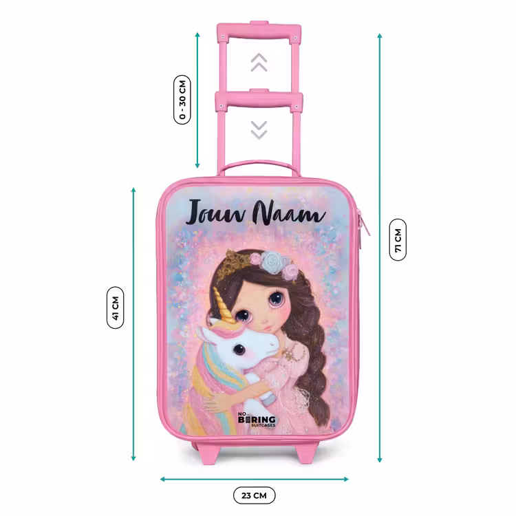 Kinderkoffer met naam - Roze - Meisje - Eenhoorn - Glitter — 6