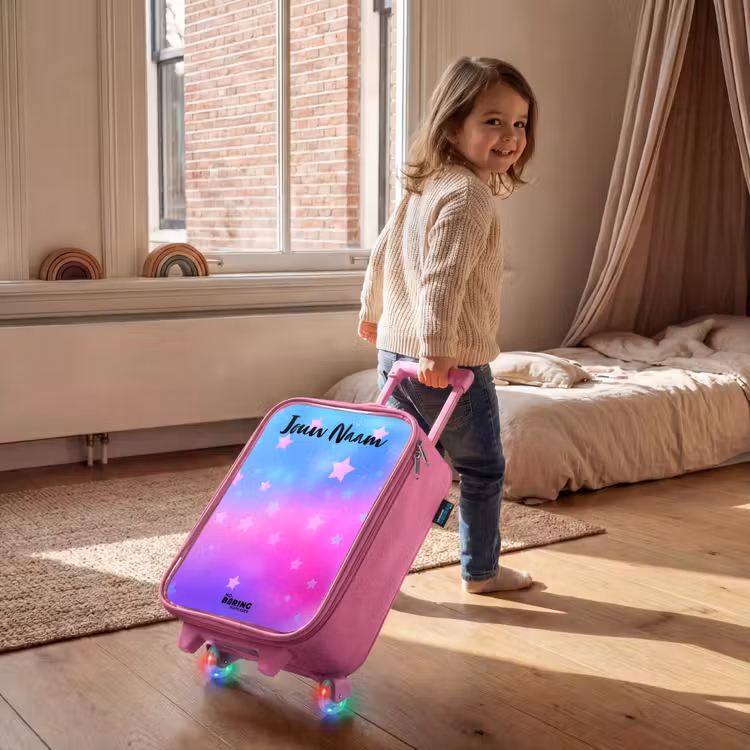 Kinderkoffer met naam - Roze - Sterren - Roze - Blauw — 3