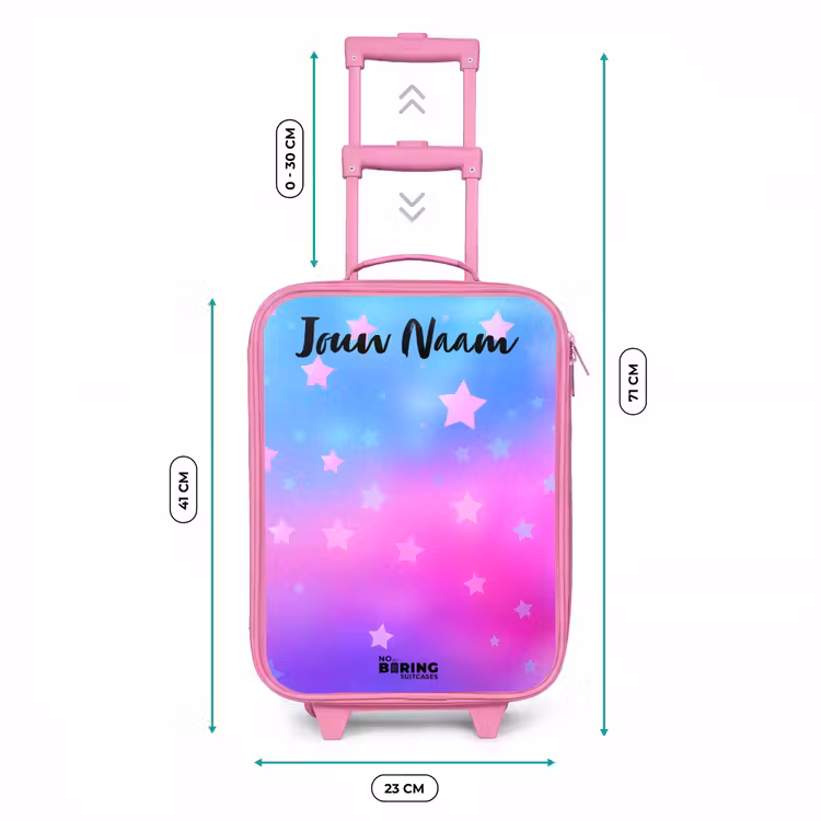 Kinderkoffer met naam - Roze - Sterren - Roze - Blauw — 6