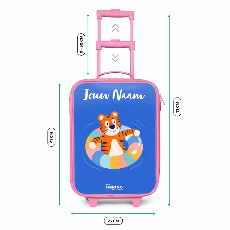Kinderkoffer met naam - Roze - Tijger - Zwemband - Water — 6