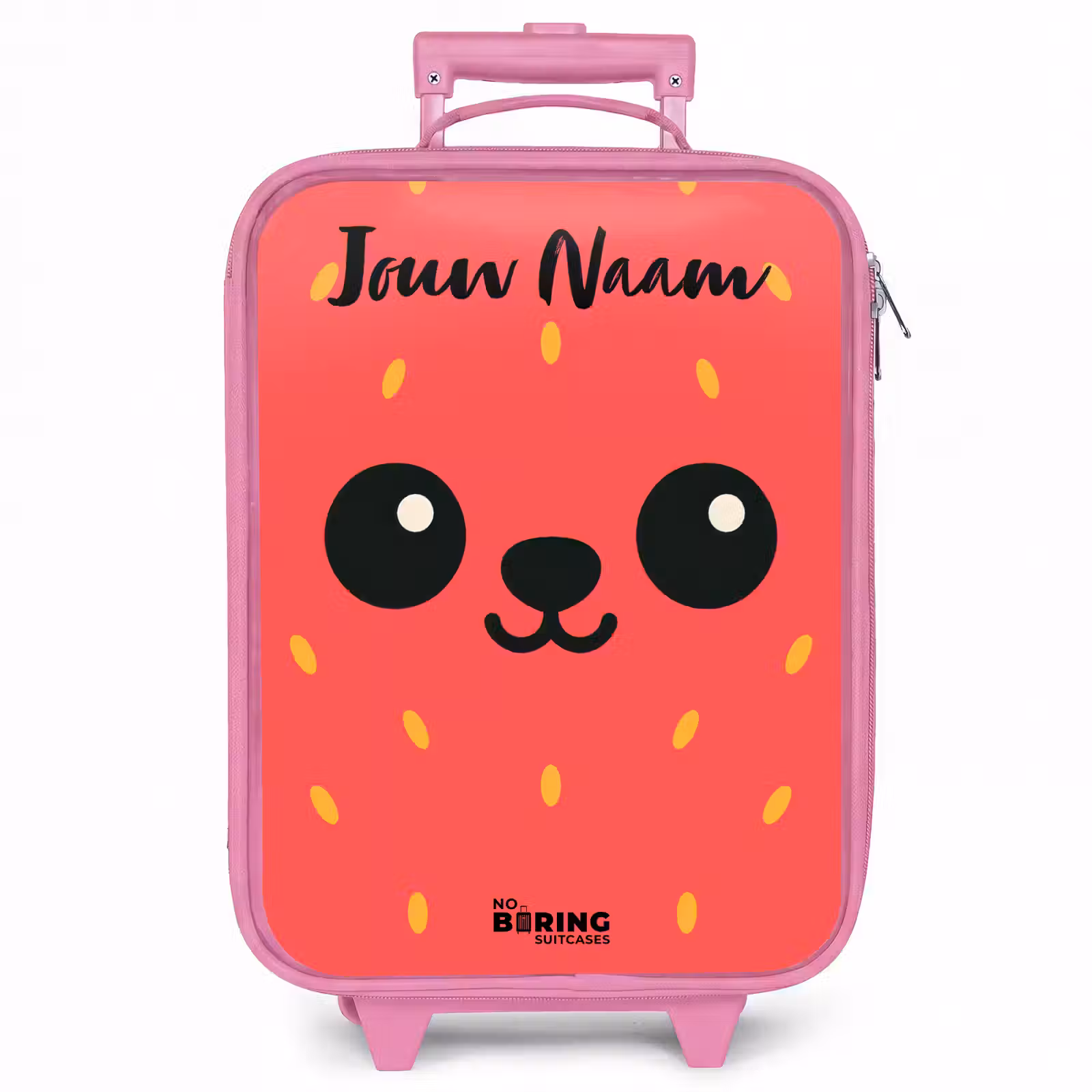 Kinderkoffer met naam - Roze - Kawai - Aardbei - Rood — 1
