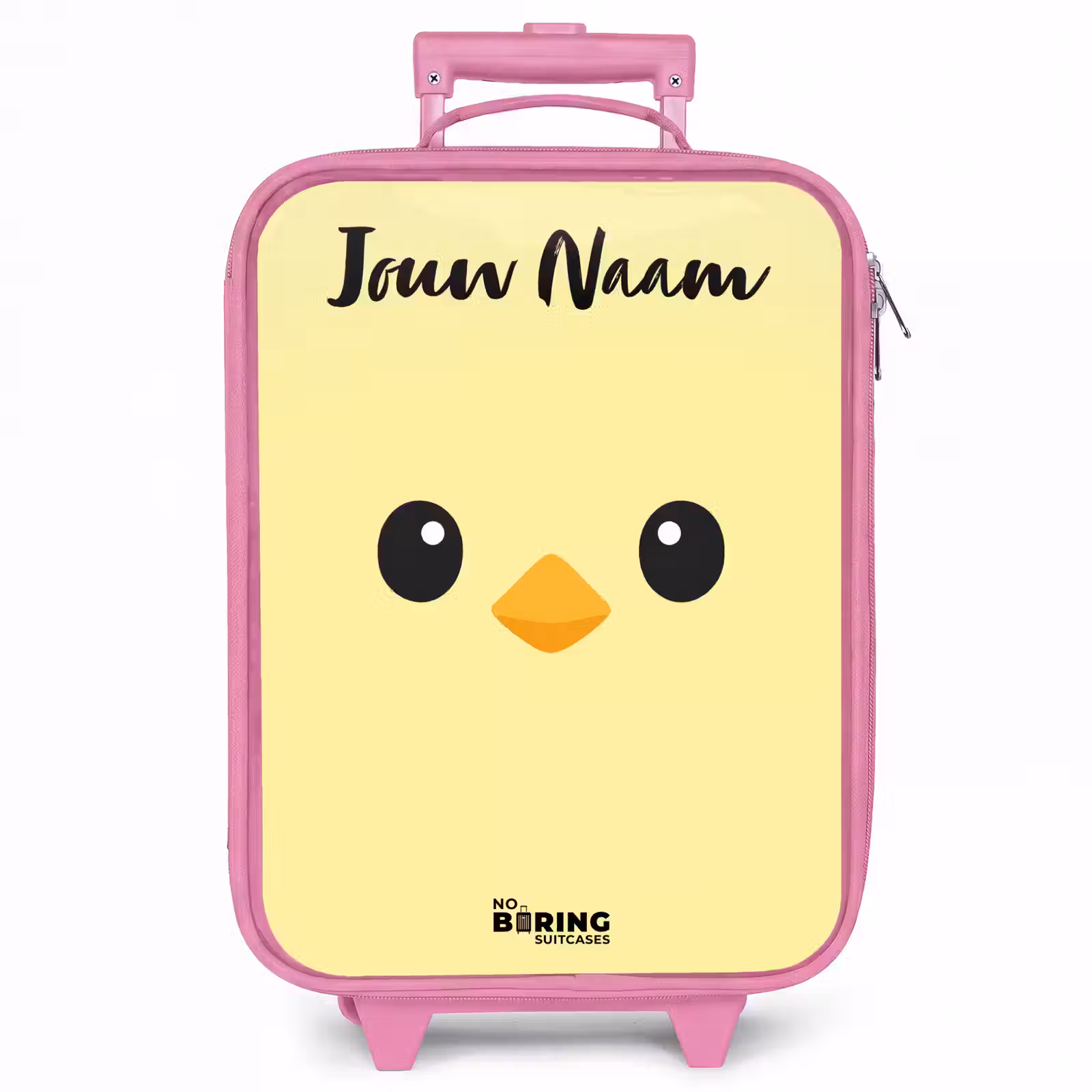 Kinderkoffer met naam - Roze - Kawai - Kuiken - Geel — 1