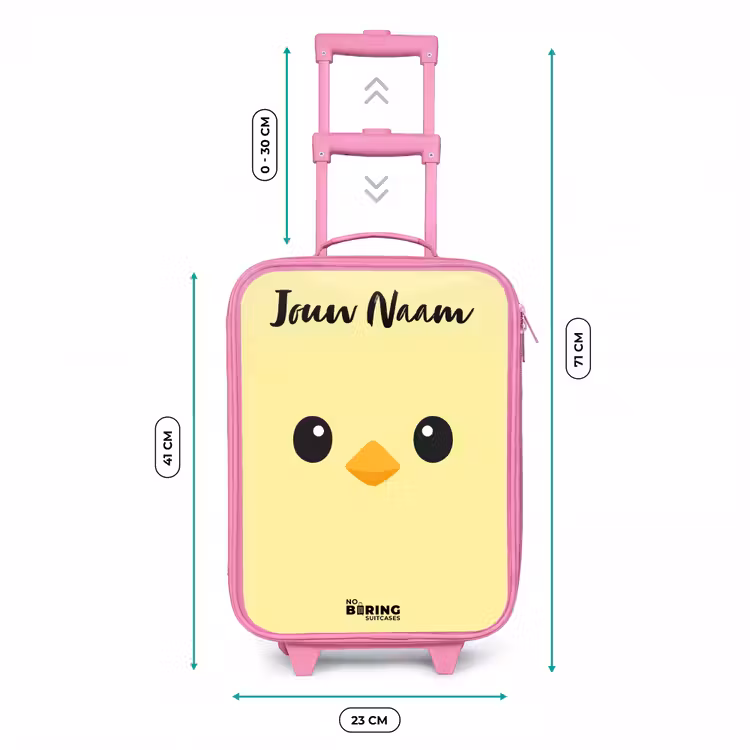 Kinderkoffer met naam - Roze - Kawai - Kuiken - Geel — 6