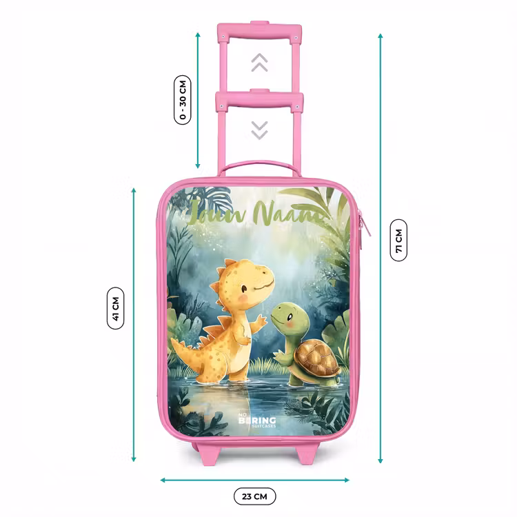 Kinderkoffer met naam - Roze - Dino - Schildpad - Jungle — 6