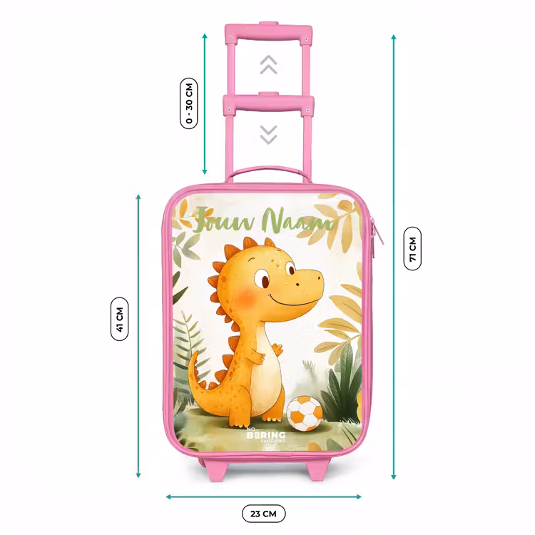 Kinderkoffer met naam - Roze - Dino - Voetbal - Oranje — 6