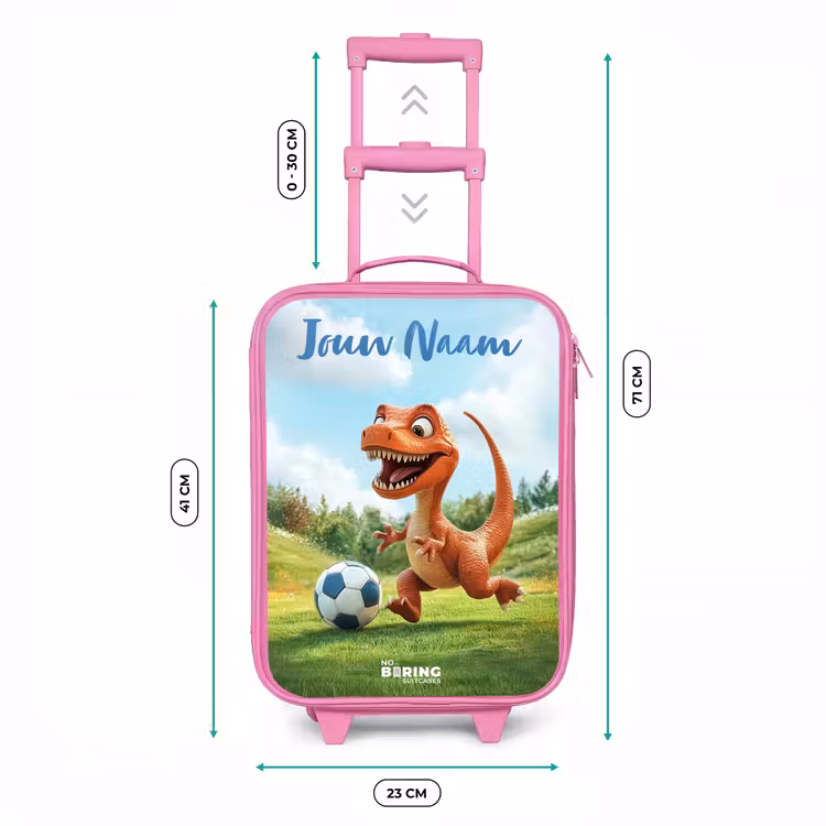 Kinderkoffer met naam - Roze - Voetbal - Dino - Sport — 6