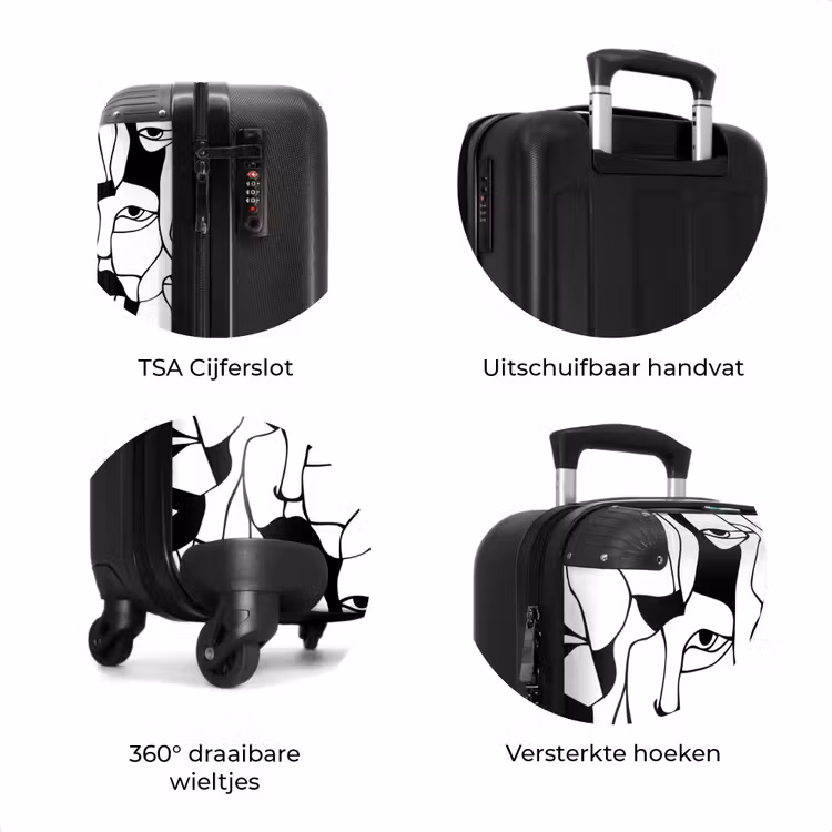 Koffer - Lijnen - Gezichten - Zwart - Wit — 7