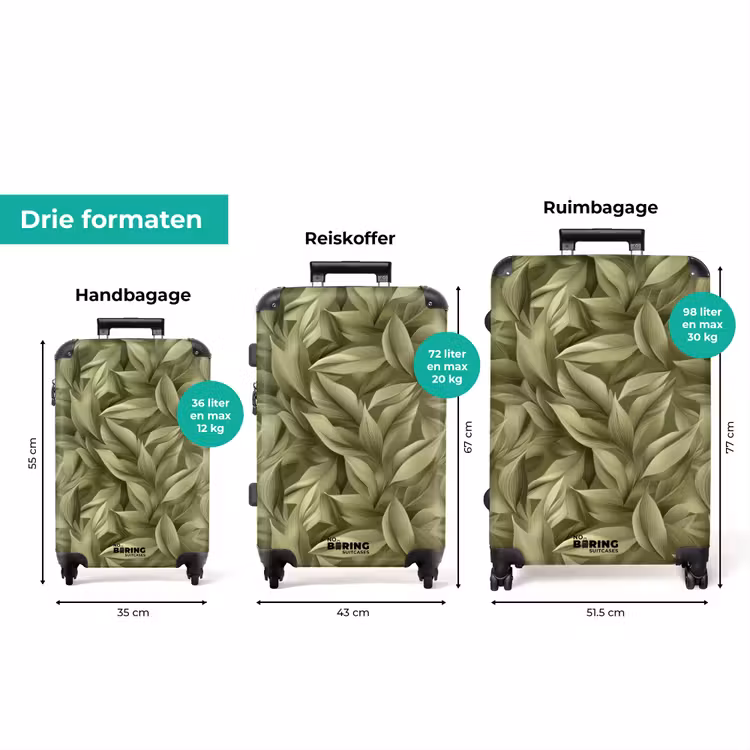 Koffer - Bladeren - Modern - Groen — 8