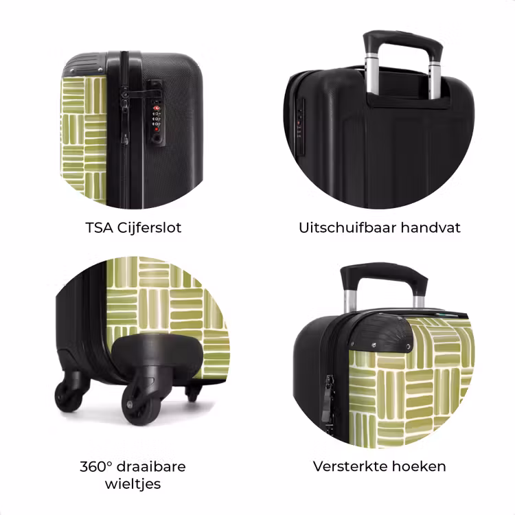 Koffer - Vlecht - Patroon - Groen — 7